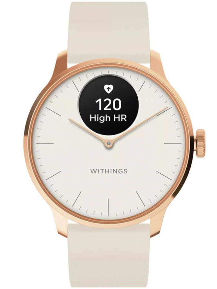 Withings ScanWatch Light Smartwatch Epanafortizomenis Batarias me Lefko Kaoutsouk Louraki HWA11-model 1-All-Int